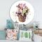 Designart - Bouquet From Meadow Flowers In The Basket - Traditional Metal Circle Wall Art